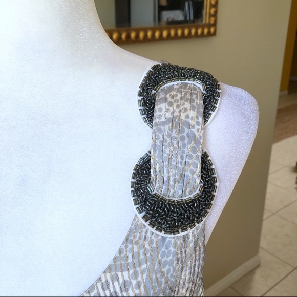 Tory Burch Metallic Leaf Print Bay Dress - Picture 3 of 10